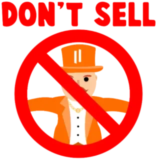 🚫 66db2900 DON'T SELL Nicht verkaufen, Verboten, Beschränkung, Orange, Cartoon, Warnung, Kein Verkauf telegram sticker