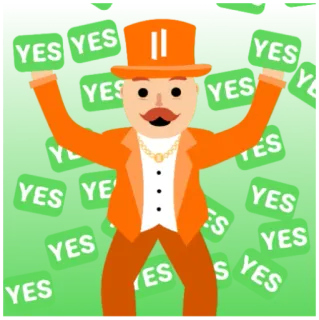 🟩 85388be2 YES ja, zustimmung, erfolg, motivation, ermutigung, einverständnis, orange telegram sticker