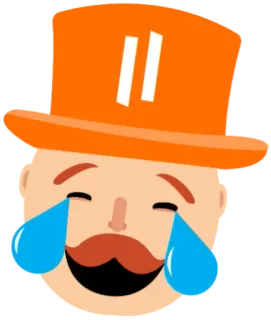 😂 945b7058 lachen, weinen, emoji, sticker, gesicht, hut, bart telegram sticker