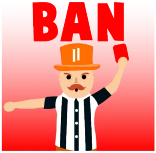 ☝️ dc8c264b Schiedsrichter, Sport, Illustration, Hut, Orange, Schwarzweiß telegram sticker