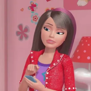 😐 d6883ca0 doll, cartoon, girl, pink, teen telegram sticker