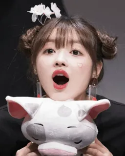 ✨ 83ab96eb aziatisch, meisje, schattig, varken, knuffel, vrouw, bloemen, schoonheid telegram sticker