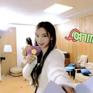 🎞 ff8ee4ff 여기요 kpop, cewek, bunga, imut, selfie telegram sticker