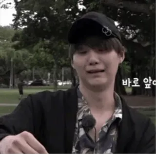 😖 38f393b8 바로 앞 Coréen, homme, pleurer, triste, expression telegram sticker