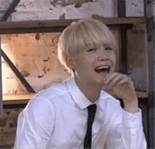 😐 7de8e445 rire, sourire, personne, homme, cheveux blonds telegram sticker