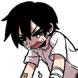 🖤 a89d5b33 khóc, anime, buồn, emo, con trai, manga telegram sticker