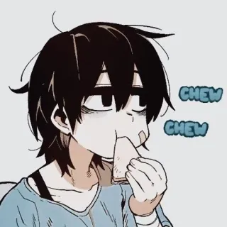 🖤 dd3d64b7 chew chew ăn, nhai, anime, manga, nhân vật telegram sticker