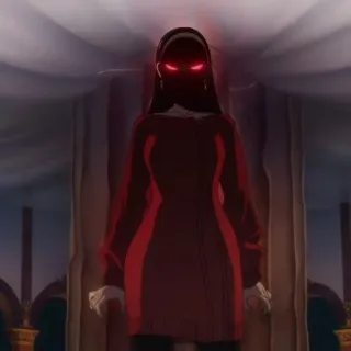 🗿 00a9e2cb Yor Forger Spy × Family 애니메이션, 스파이, 암살자, 빨간 눈, 요르 포저 telegram sticker