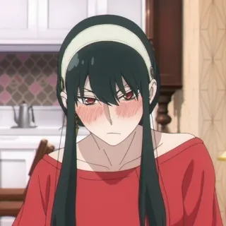 🐰 89cb8f13 Yor Forger Spy x Family 애니메이션, 요르 포저, 스파이 패밀리, 홍조, 만화, 캐릭터 telegram sticker