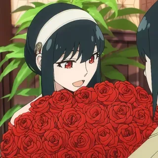 🙂 7db7ae7c Yor Forger Spy x Family yor forger, anime, spy x family, hoa hồng, hoa, yor briar telegram sticker