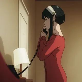 🐈‍⬛️ 0e7e2a4f Yor Forger Spy x Family yor forger, spy x family, anime, phone, red dress, character whatsapp sticker