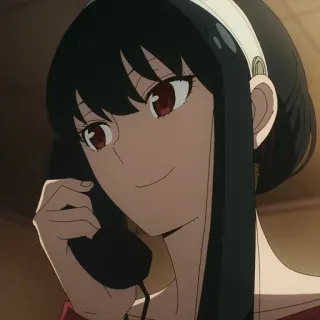 🐈‍⬛️ 1b680936 Yor Forger Spy x Family anime, yor forger, spy x family, cartoon, woman, smile whatsapp sticker