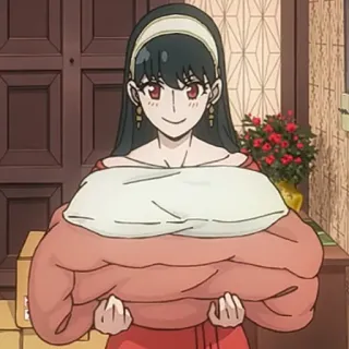 🐈‍⬛️ 38b71989 Yor Forger Spy x Family anime, yor forger, spy x family, character, woman, smiling whatsapp sticker