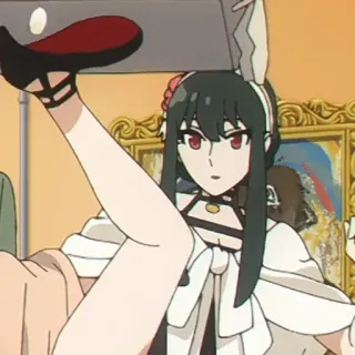 🐈‍⬛️ 53187483 Yor Forger Spy × Family anime, cartoon, yor forger, spy x family, character, action, posing whatsapp sticker