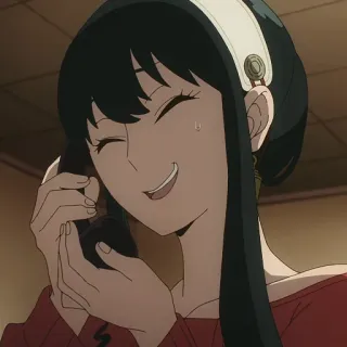 💄 91fa36ef Yor Forger Spy x Family anime, yor forger, spy x family, cartoon, smiling whatsapp sticker