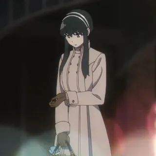 💄 b5725b4c Yor Forger Spy x Family yor forger, spy x family, anime, woman, coat, cartoon, character whatsapp sticker