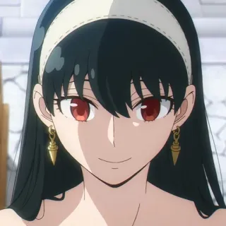 🐈‍⬛️ b96f2cd2 Yor Forger Spy x Family anime, yor forger, spy x family, woman, cartoon, character, earrings whatsapp sticker