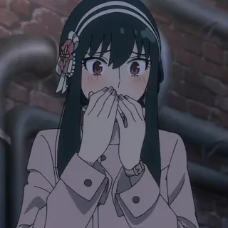 🐈‍⬛️ cfafccbb Yor Forger Spy x Family anime, yor forger, spy x family, cute, woman, blushing whatsapp sticker