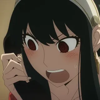 🐈‍⬛️ d398c7a8 Yor Forger Spy x Family yor forger, spy x family, anime, shocked, embarrassed, cartoon whatsapp sticker