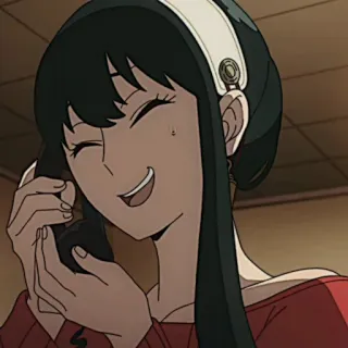 🗡 b654c70d Yor Forger Spy x Family Anime, Yor Forger, Spy x Family, Desenho animado, Mulher, Sorrindo telegram sticker