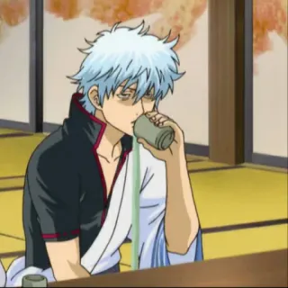 🍡 21393d6d Sakata Gintoki Gintama อนิเมะ, ดื่ม, กินทามะ, ซากาตะ กินโทกิ, ตัวละคร, ภาพประกอบ telegram sticker