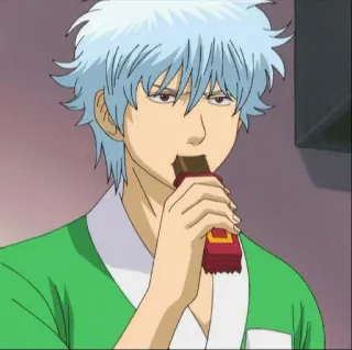 🍡 2a2c94e7 Gintoki Sakata Gintama อนิเมะ, กิน, ช็อกโกแลต, กินทามะ, กินโทกิ telegram sticker