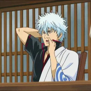 🍡 d83abcee Sakata Gintoki Gintama อนิเมะ, กินทามะ, ซากาตะ กินโทกิ, ตลก, ตัวละคร telegram sticker