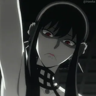 👿 2c7e9518 Yor Forger Spy x Family Anime, Yor Forger, Spy x Family, Cartone animato, Donna, Arrabbiata telegram sticker