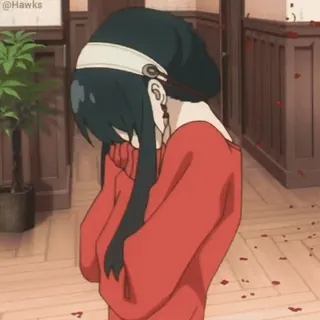 ♨️ 732ce935 Yor Forger Spy × Family Anime, Yor Forger, Spy x Family, Cartone animato, Triste telegram sticker