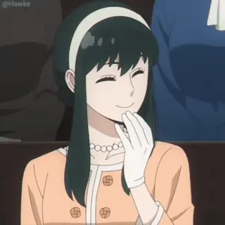 😌 918504d0 Yor Forger Spy × Family Anime, Spy Family, Yor Forger, Personaggio, Sorriso, carino telegram sticker