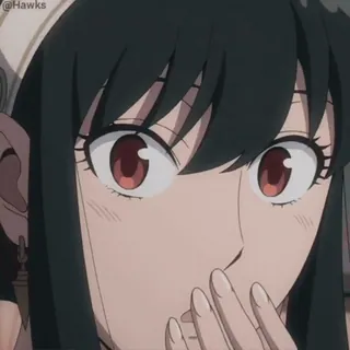 🤭 b062289b Yor Forger Spy × Family Anime, Yor Forger, Spy x Family, Donna, Scioccata, Faccia telegram sticker