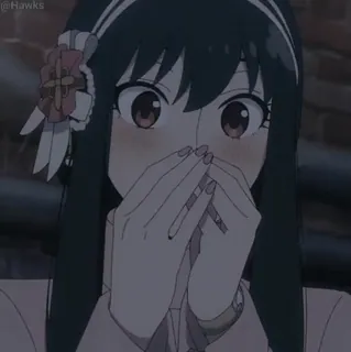 😳 e8df4df8 Yor Forger Spy × Family Anime, Yor Forger, Spy x Family, Cartone animato, Donna, Timida telegram sticker