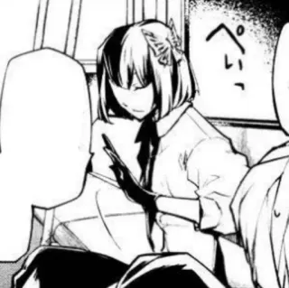 🪄 0e41ce73 べい อนิเมะ, มังงะ, ตัวละคร, ขาวดำ, ท่าทาง telegram sticker