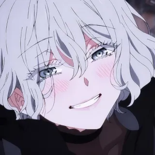 🤍 f7bc765e garota anime, personagem de desenho animado, ilustração, sorrindo, feminino, anime telegram sticker