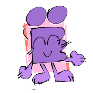 👍 20a5cc1a Cartoon, Sticker, Figur, Lila, Abstrakt, Gekritzel, Süß whatsapp sticker