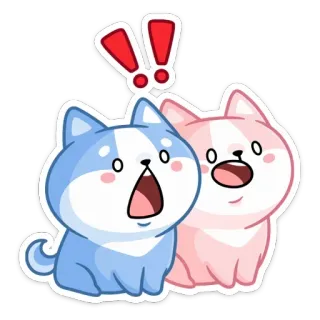 😱 0276e91c ลูกสุนัข, สุนัข, ตื่นตัว, การ์ตูน, สัตว์, สติกเกอร์, น่ารัก telegram sticker