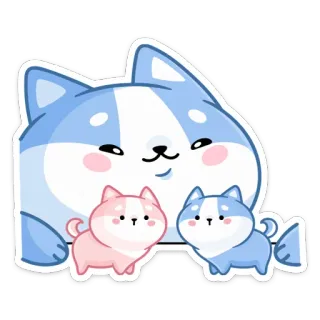 😘 a14b71c3 หมา, ลูกหมา, น่ารัก, สัตว์, ฮัสกี้ telegram sticker