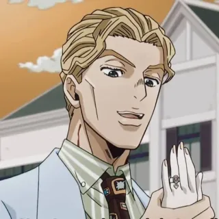 💥 4da33c9e Yoshikage Kira JoJo's Bizarre Adventure アニメ, ジョジョの奇妙な冒険, 吉良吉影, キャラクター, ステッカー telegram sticker