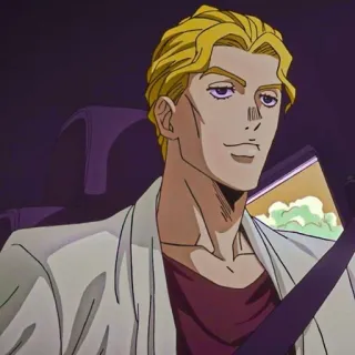 💥 b07cdbc8 Yoshikage Kira JoJo's Bizarre Adventure アニメ, 金髪, ジョジョの奇妙な冒険, 吉良吉影, キャラクター telegram sticker