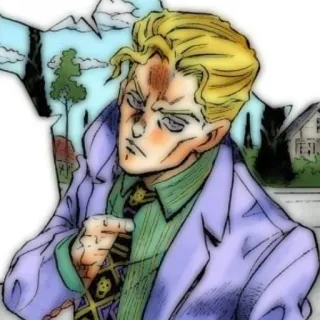💣 1435f118 Yoshikage Kira JoJo's Bizarre Adventure Anime, Manga, Jojo, Pembunuh, Yoshikage Kira, JoJo's Bizarre Adventure, Diamond is Unbreakable whatsapp sticker