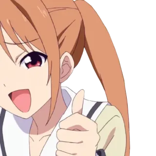 🍌 1b0ad180 anime, girl, cute, cheerful, thumbs up telegram sticker