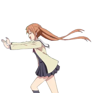 👩 423cf1d7 anime girl, school uniform, running, cartoon, animation telegram sticker