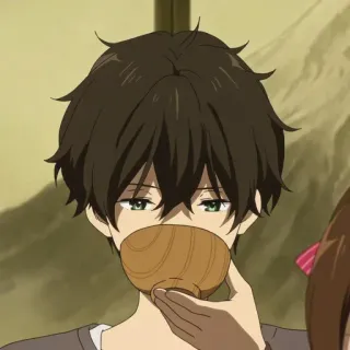 🍝 26da6075 Anime, Ragazzo, Bere, Hyouka whatsapp sticker