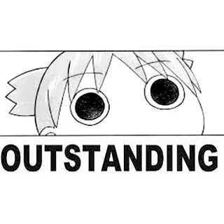 🍀 f4a21cbe OUTSTANDING 뛰어난, 애니메이션, 만화, 텍스트 telegram sticker