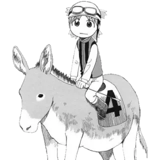 🍀 226c84e8 ezel, dier, personage, schattig, paard, rijden, manga, anime telegram sticker