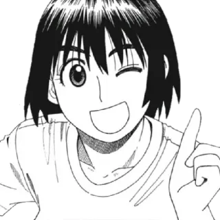 🍀 5fe70f9e anime, manga, cartoon, portret, personage, knipoog, wijsvinger telegram sticker
