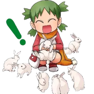 😄 b5ea7a84 anime, cartoon, meisje, konijnen, dieren, kawaii, schattig telegram sticker