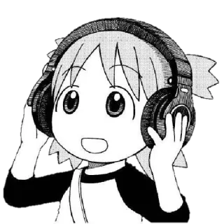 🍀 b9f43962 Anime, Koptelefoon, Cartoon, Meisje, Muziek, Schattig telegram sticker