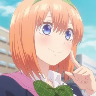 🍑 de104ffb Yotsuba Nakano The Quintessential Quintuplets Anime, Personaje, Lindo, Chica, Pelo Naranja, Dibujo animado telegram sticker
