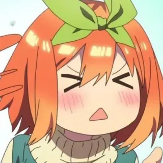 👒 092a9e31 Yotsuba Nakano The Quintessential Quintuplets 애니메이션, 캐릭터, 요츠바, 나카노, 5등분의 신부, 표정 telegram sticker